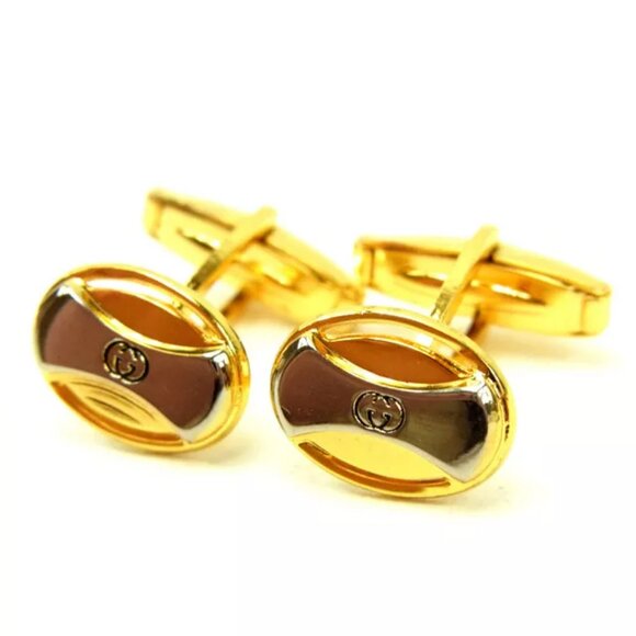 Gucci cuffs G logos Gold Silver Woman unisex Authentic Used Y5563 - Picture 1 of 4